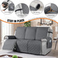 Waterproof Recliner Couch Covers, Sofa Covers 1-Piece Washable Reclining Sofa Cover Non-Slip Furniture Protector with Elastic Straps Pocket for Dogs, Pets(Dark Gray,3 Seater)