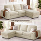 99" L-Shaped Sectional Couch with Storage, Sofa with Reversible Chaise, USB Type-C Charging, Chenille Fabric, Removable Cushion Covers, for Small Space, Apartment, Living Room, Beige