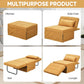 Convertible Sofa Bed, 4 in 1 Multi-Function Folding Ottoman Bed with Adjustable Backrest, Modern Futon Couch No Assembly for Living Room Apartment Office Small Space (Yellow)
