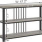 Console Tables for Entryway, Sofa Table with 3 Tier Storage for Living Room Hallway Foyer behind Couch, Rustic Light Grey