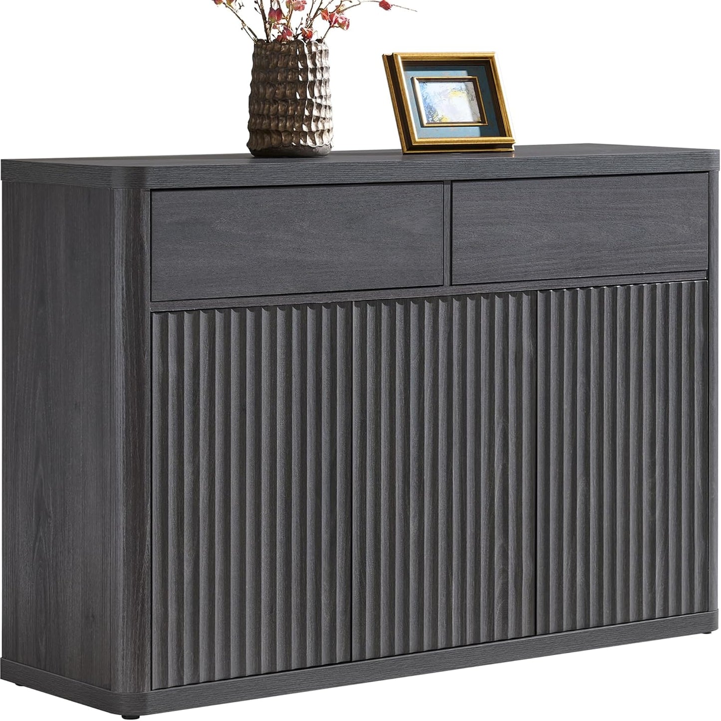 Buffet Cabinet with Storage - Storage Cabinet Sideboard with Doors & Shelves Accent Credenza Buffet Table with 2 Drawer Buffets & Sideboards for Living Room Dining Room Kitchen Entryway Office