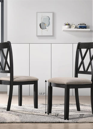Windvale Set of 2 Black Fabric Upholstered Dining Chairs