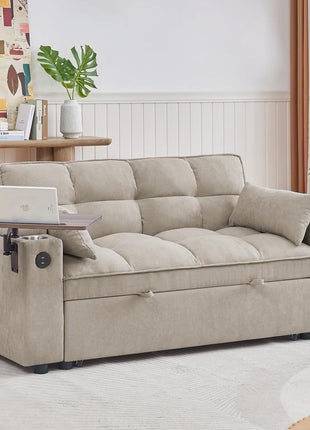 65-Inch Modern Loveseat Sofa with Corduroy Recliner, Dual Armrest Storage, Integrated Spring Cushion, Solid Wood Frame, and Built-In USB Charging Port