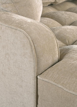 Luxurious 55" Oversized Chaise Lounger - Elegant Upholstered Sleeper Sofa with Tufted Seat and Removable Pillows for Living Room, Bedroom, or Office (Champagne)