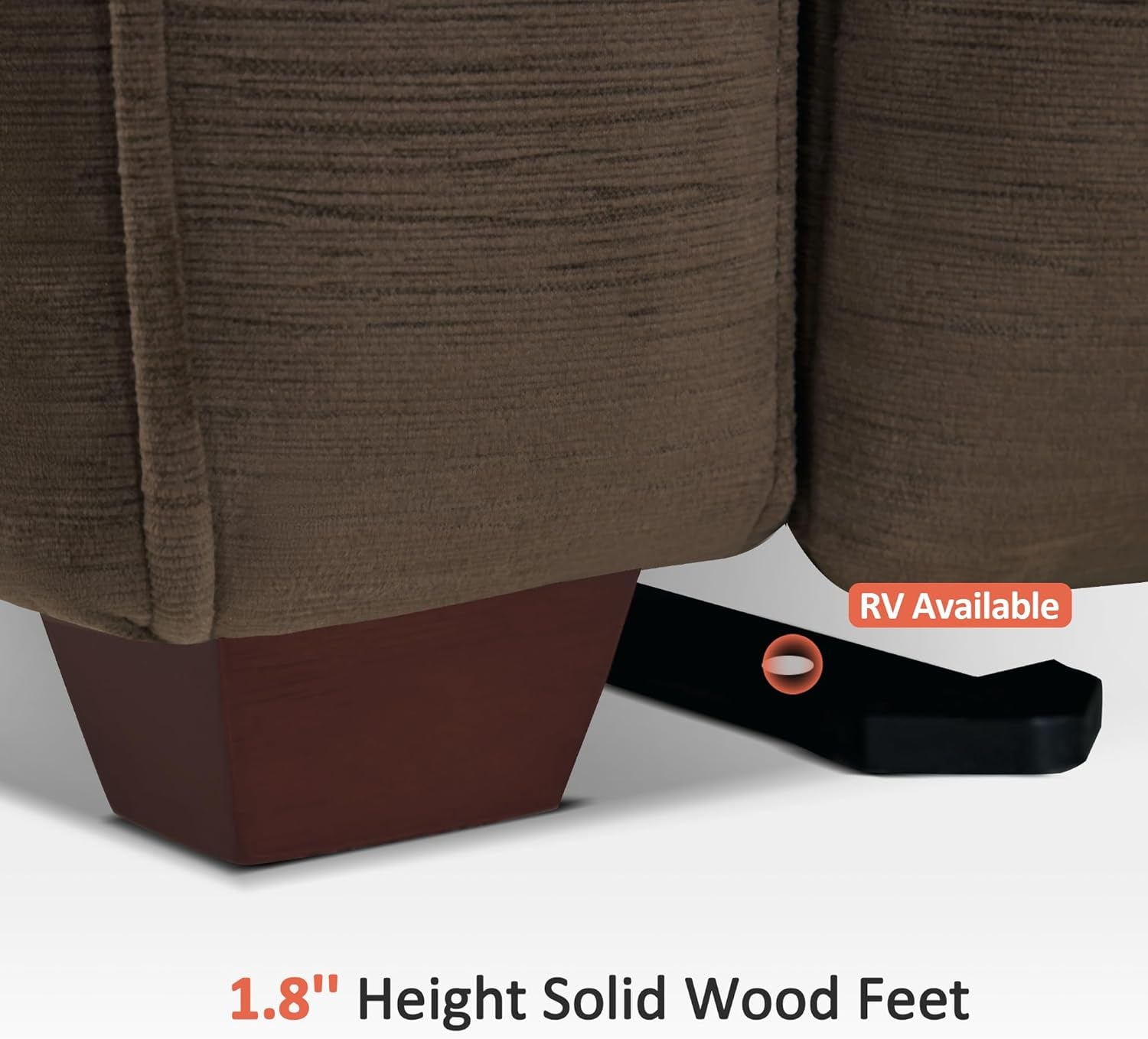 61.6'' Wall Hugger Power Loveseat Recliner, Reclining Loveseat with Adjustable Headrest, USB Charge Ports, Wood Legs for Living Room, Rvs, Small Spaces, Fabric ST258M1 (Loveseat, Coffee)