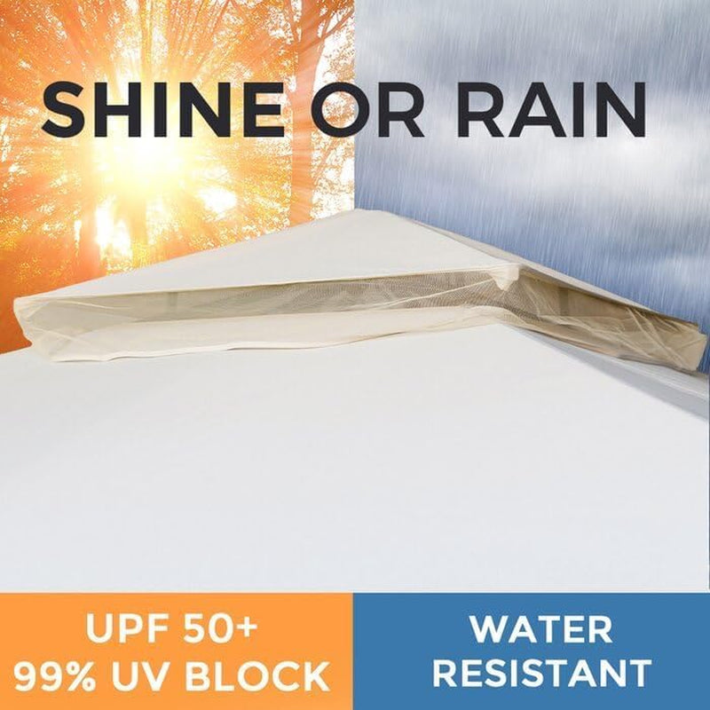 Outdoor Patio Gazebo 10X10, Heavy Duty Gazebos, Soft Top Gazebo with Metal Frame, Double Roof Canopy, Mosquito Nets, Permanent Pavilion for Decks & Backyards