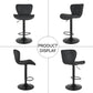 Modern Bar Stools Set of 2, Adjustable Faux Leather Upholstered Swivel Bar Stools, Counter Height Bar Chairs with Back for Kitchen Island, Black