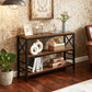 Sofa Table,Industrial Console Table with Storage,Entryway Table with Engineered Wood and Metal,Rustic 3 Tier Shelf for Living Room,Hallway,Brown,47 Inch