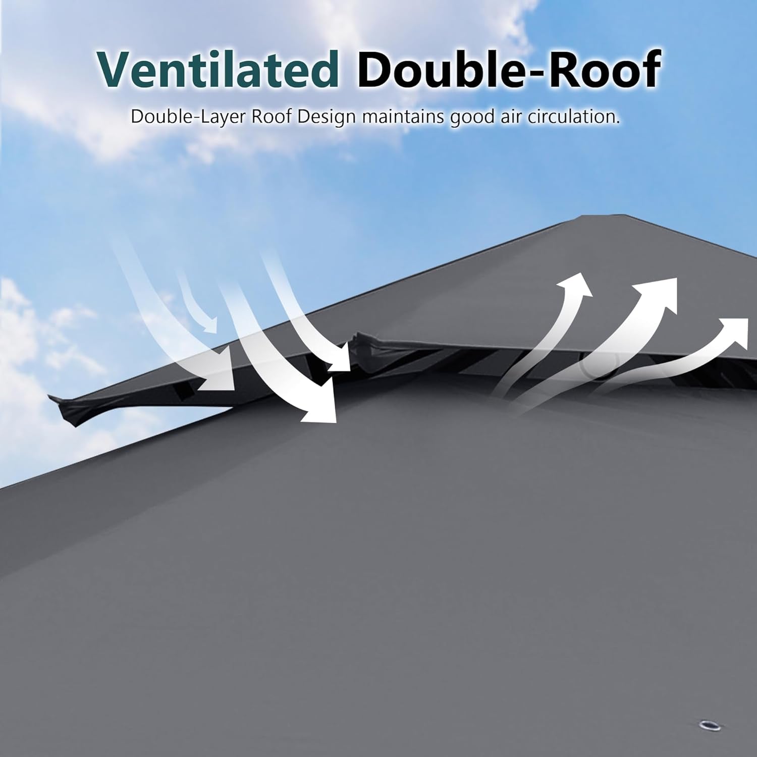 Outdoor Garden Gazebo for Patios with Stable Steel Frame and Netting Walls (10X12,Dark Gray)