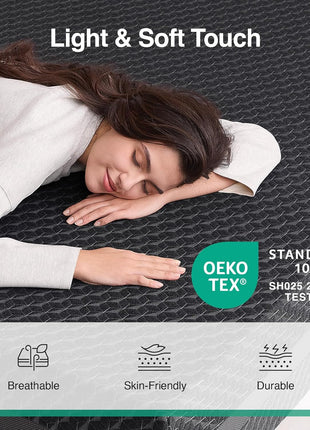 10-Inch Medium Firm Gel Memory Foam Mattress with Body Contouring and High-Density Core Support, Infused with Green Tea, Conveniently Delivered in a Box