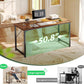 Computer Desk, 55 Inch Home Office Desk, Gaming Writing Work from Home Study Desk, Large Legroom, Sturdy Metal Frame, Modern Simple, Rustic Brown