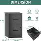 2 Drawer File Cabinet with Lock,Metal Vertical Filing Cabinets for Home Office,Heavy Duty File Storage Cabinet for Letter/Legal/A4/F4 Size File,Assembly Require (Black, Vertical 2 Drawer)