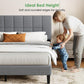Queen Size Bed Frame - Upholstered, Adjustable Headboard,6"-12" Mattress Fit, 1300 Lbs Capacity, Sturdy 12-Leg Wood Construction, Easy Assembly, Dark Gray