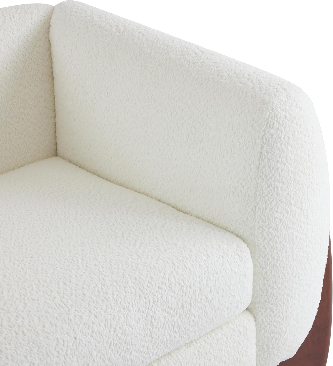 Alma 63" Boucle Loveseat with Wood Legs, 2 Seater Sofa Couches for Living Room, Upholstered Couch Chair, Soft Seating Lounge Sofa Chair, Cozy Loveseat with Armrest, Beige