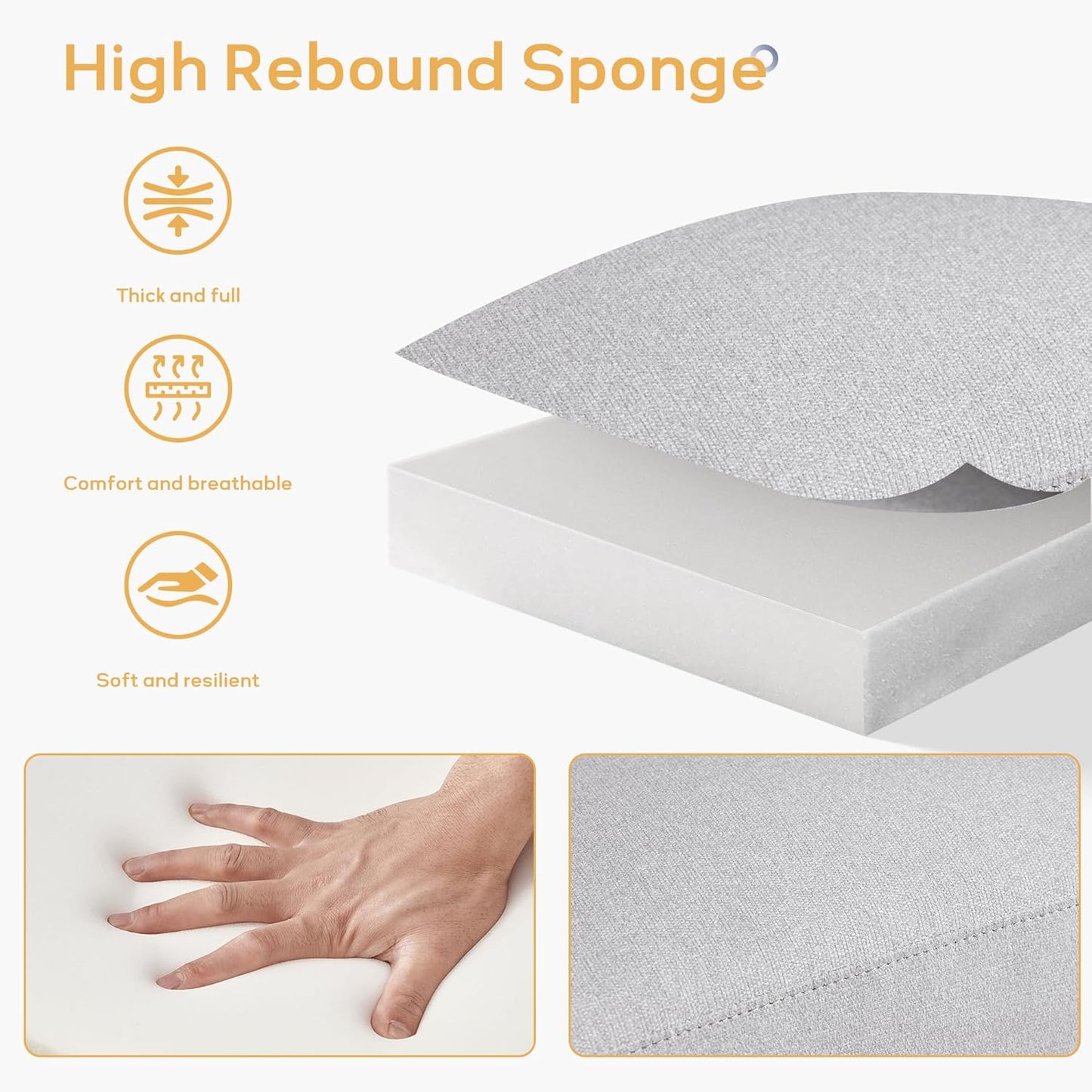 Living Room Set, Button Tufted Living Room Furniture Sets, Upholstered Modern Couch Set with Solid Frame, Sofa Set for Living Room (Light Grey, 3 Piece Set-1*Loveseat+2*Chair)