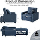 Sleeper Sofa Bed 3-In-1 Sleeper Chair Pull Out Bed, Futon Couch, Convertible Sofa Bed with Reclining Backrest, 35.6" (Blue)