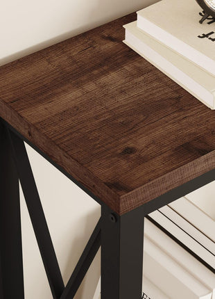 47-Inch Industrial 2-Tier Console Table in Rustic Oak for Entryway, Living Room, Hallway, and Foyer