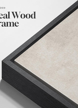 Large Framed Neutral Abstract Wall Art Set - Two Modern Canvas Prints in Black and Beige for Living Room, Minimalist Block Line Decor for Hallway and Office, 24x36 Inches