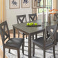 Caitbrook Rustic 7-Piece Dining Set – Rectangular Table with 6 X-Back Upholstered Chairs, Gray