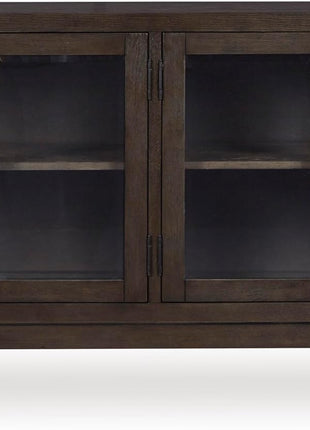 Burkhaus Traditional Dining Room Server with Dual Cabinets in Dark Brown Finish by Signature Design by Ashley