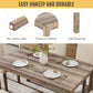 6-Piece Solid Wood Dining Table Set, Including 1 Dining Table, 4 Upholstered Chairs and 1 Bench, Wooden Legs Dining Table Set for Dining Room, Kitchen, Restaurant, Brown