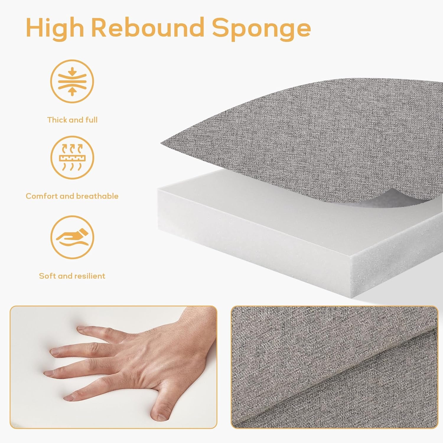 Living Room Set, Button Tufted Living Room Furniture Sets, Upholstered Modern Couch Set with Solid Frame, Sofa Set for Living Room (Dark Grey, 3 Piece Set-1*Loveseat+2*Chair)