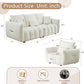 Set of 3 Teddy Sofa for Living Room, Modern 2 Units Deep Seat Sofa Chairs and an Oversized 3-Seater Cloud Boucle Couch for Bedroom, Office, Apartment, Furniture Set, Beige (3 Pieces)