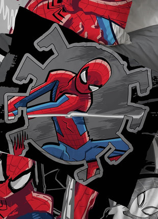 Spiderman Twin Bedding Set - 5 Piece Comforter Set with Sheets and Pillow Covers, Soft and Cozy Black Design for Stylish Kids' Room Decor