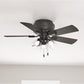 42 Inch Indoor Ceiling Fan with LED Lights and Pull Chain - Low Profile Mount Ceiling Fan, 5 Blades, for Bedroom, Living Room, or Kitchen, Quiet - Crestfield 52153, Noble Bronze