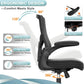 Ergonomic Leather Office Chair with Waterfall Seat and S-Shaped Back for Lower Back & Leg Pressure Relief, Comfortable for 8+ Hours Sitting