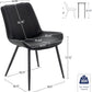 Dining Chairs Set of 2, PU Leather Modern Armless Kitchen Dining Room Chairs, Upholstered Accent Side Chairs with Metal Legs (Black)
