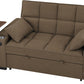 Convertible Sleeper Sofa Bed with 360° Swivel Table & USB Ports, Tufted Chenille Loveseat Pull-Out Couch with Storage Armrest & Cup Holders, 6-Level Adjustable Backrest