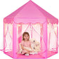 Princess Castle Tent for Girls Fairy Play Tents for Kids Hexagon Playhouse with Fairy Star Lights Toys for Children or Toddlers Indoor or Outdoor Games (Pink)