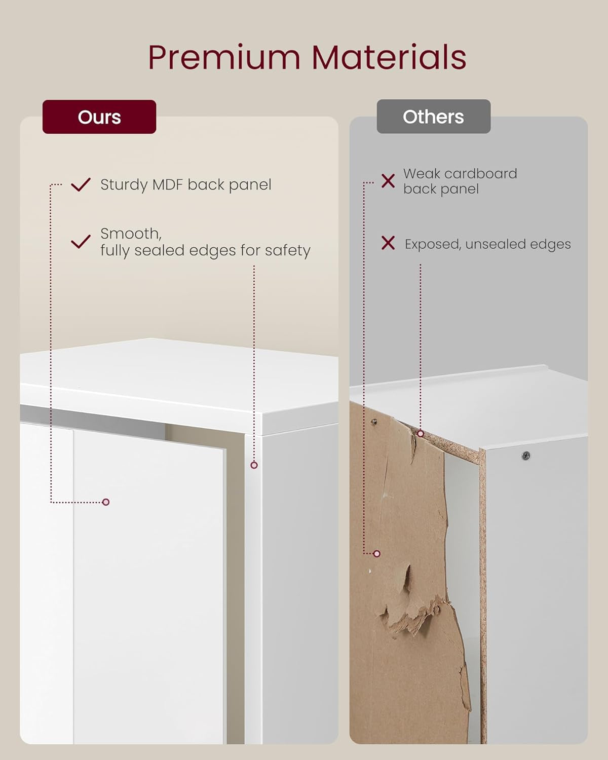 Custos Collection - Bookshelf, 4-Tier Bookcase, Book Shelf, Open Storage Shelf, 9.4 X 11.8 X 41.7 Inches, for Living Room, Home Office, Dining Room, Cloud White ULBC434W01