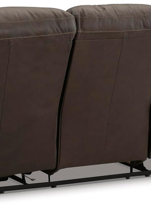 Signature Design by Ashley Leesworth Power Reclining Sofa with USB, Leather and Faux Leather, Zero Wall Design, 88-Inch Width Living Room Seating