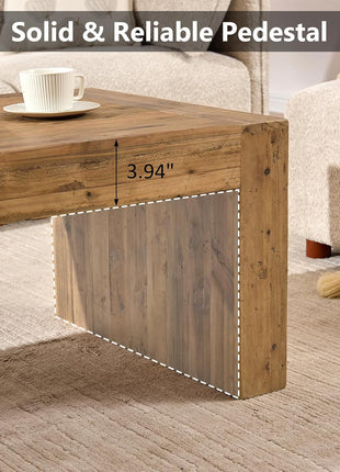 Reclaimed Solid Wood Rectangular Coffee Table, 47.3" Modern Rustic Industrial Centerpiece for Living Room and Office, Quick 10-Minute Assembly
