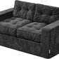 Sofa Couch Loveseat Sofa with Chenille Fabric 2-Seater Sofa for Small Spaces Comfortable Foam Floor Sofa 2 in 1 Boneless Couch for Living Room Bedroom Apartment or Office (Grey, Loveseat)