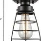 6130700 Bandera Vintage-Style 5 Inch, One Light Semi-Flush Mount Ceiling Fixture, Matte Black Finish, Cage Shade