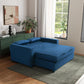 Ainsley 66.5" onvertible Sleeper Loveseat, Full Size, Dreamoil omfort, Soft Velvet Fabri, Navy