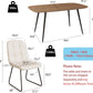 47.2'' Dining Table Set for 4,Modern Wood Dining Table,Leather Dining Chairs 4,Table and Chairs Set of 4,Ideal for Kitchen Dining Room (Walnut Color Table + 4 U-Shaped White Chairs, 47.2")