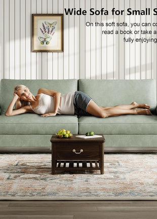 Large Waterproof and Scratch-Resistant Faux Leather Loveseat, Comfortable 2-Seat Sofa for Living Rooms and Compact Spaces, Green
