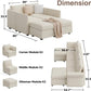 Modular Sectional Sofa with Storage, U Shaped Sectional Couch for Living Room, Convertible Modular Sofa Couch with Ottomans, High Supportive & Soft Sponge, 6 Seat, Beige