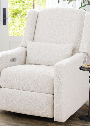 Professional Power Recliner Chair with Swivel Glider Functionality, Large Boucle Upholstered Rocker Recliner with USB Charging Port for Nursery, Bedroom, and Living Room, Cream