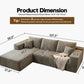 107.5" Cloud Modular Sectional Sofa Couch with L-Shape Chaise,Modern Minimalist Upholstered Couches for Living Room Bedroom,Deep Seat Corner Couch，No Assembly Required (Camel,Left Facing Chaise)