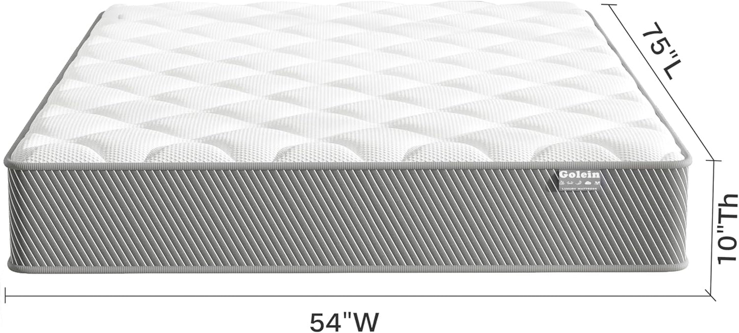 Full Size Mattress, 10 Inch Memory Foam Mattress in a Box with Pocket Spring, Medium Firm Hybrid Mattresses Pressure Relief & Motion Isolation, Certipur-Us, Colchones Full, 75"X54"X10", Grey