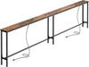 102 Inch Sofa Table with 2 Power Outlets and USB-C Ports, 5.9 Inch Narrow Console Table with Storage, Extra-Long, for Entryway Hallway Couch behind Sofa, Small Spaces, Rustic Brown