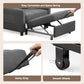 Convertible Sofa Bed, 3-In-1 Multi-Functional Sleeper Chair Bed, Adjustable Backrest Recliner with Modern Linen Fabric for Living Room Bedroom Apartment Small Space, Dark Grey
