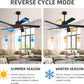 54" ABS DC Ceiling Fan No Light, 5 Blade ABS Plastic Ceiling Fan with Remote, 6-Speed Reversible DC Motor, Ceiling Fans without Light for Kitchen Bedroom Living Room, Matte Black