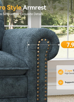 Elevate Your Living Space with the Elegant 116.1" L-Shaped Modular Cloud Couch - Ultimate Comfort with Mid-Century Modern Design, Nailhead Trim, and Plush Throw Pillows