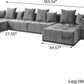 183.5 Inch U-Shaped Modular Sectional Sofas, Modern 4-Seater Couch with Chaise Ottomans, Mid Century Modern Sectional Couches, Cozy Sleeper Sofa for Living Room (Linen Fabric, Grey)